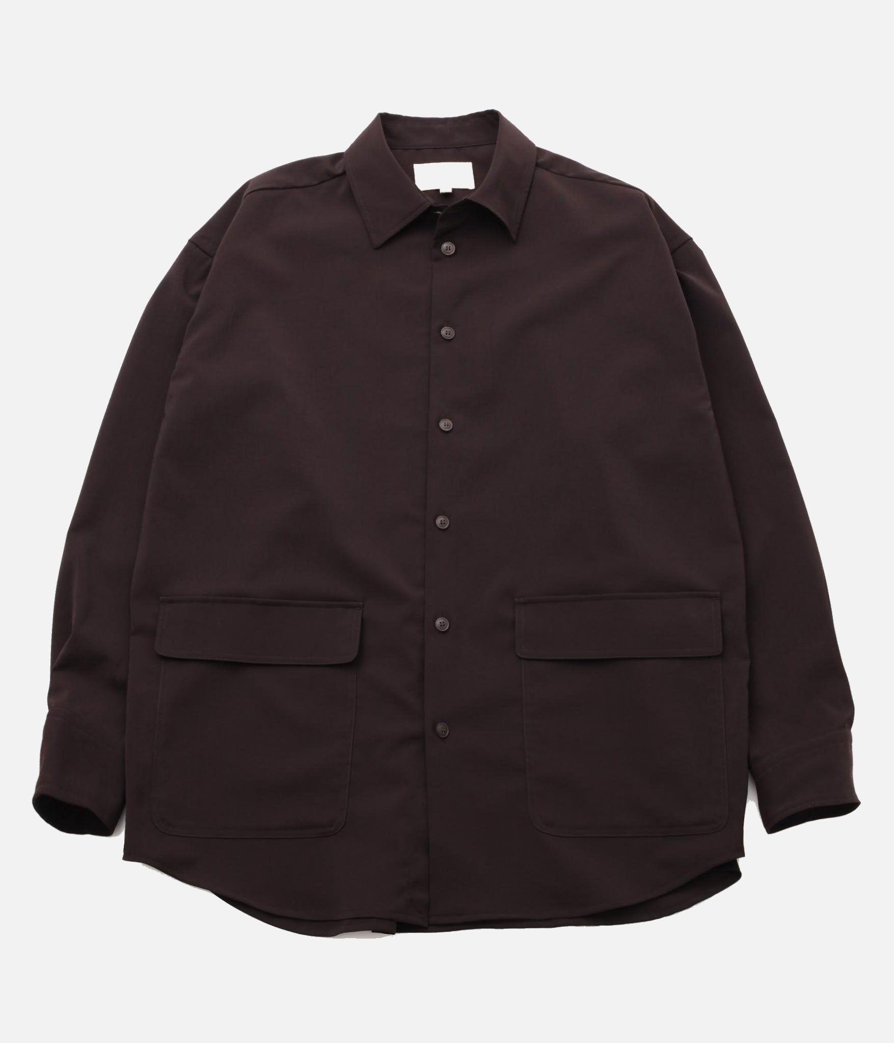 YOKO SAKAMOTO / SUIT SHIRT -POLYESTER GABARDINE- (BROWN) – LAFUNQUE
