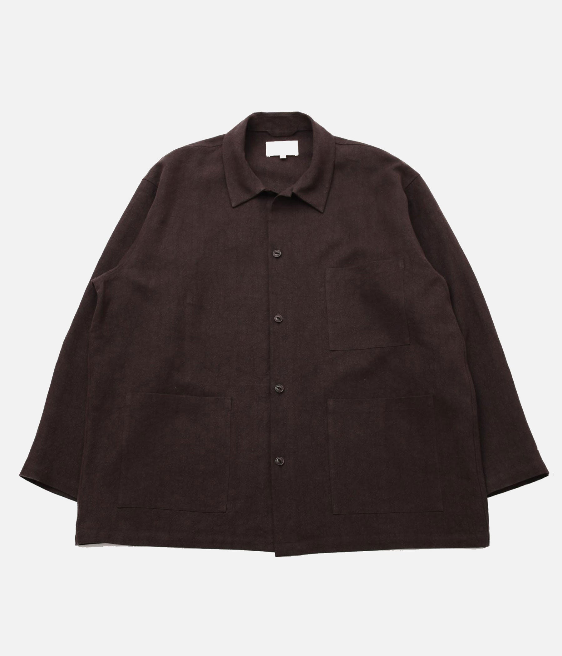 YOKO SAKAMOTO / WORK SHIRT 「brown」 サイズL YOKO SAKAMOTO / WORK SHIRT -MAX HIGH COUNT HEMP- (BROWN) – LAFUNQUE