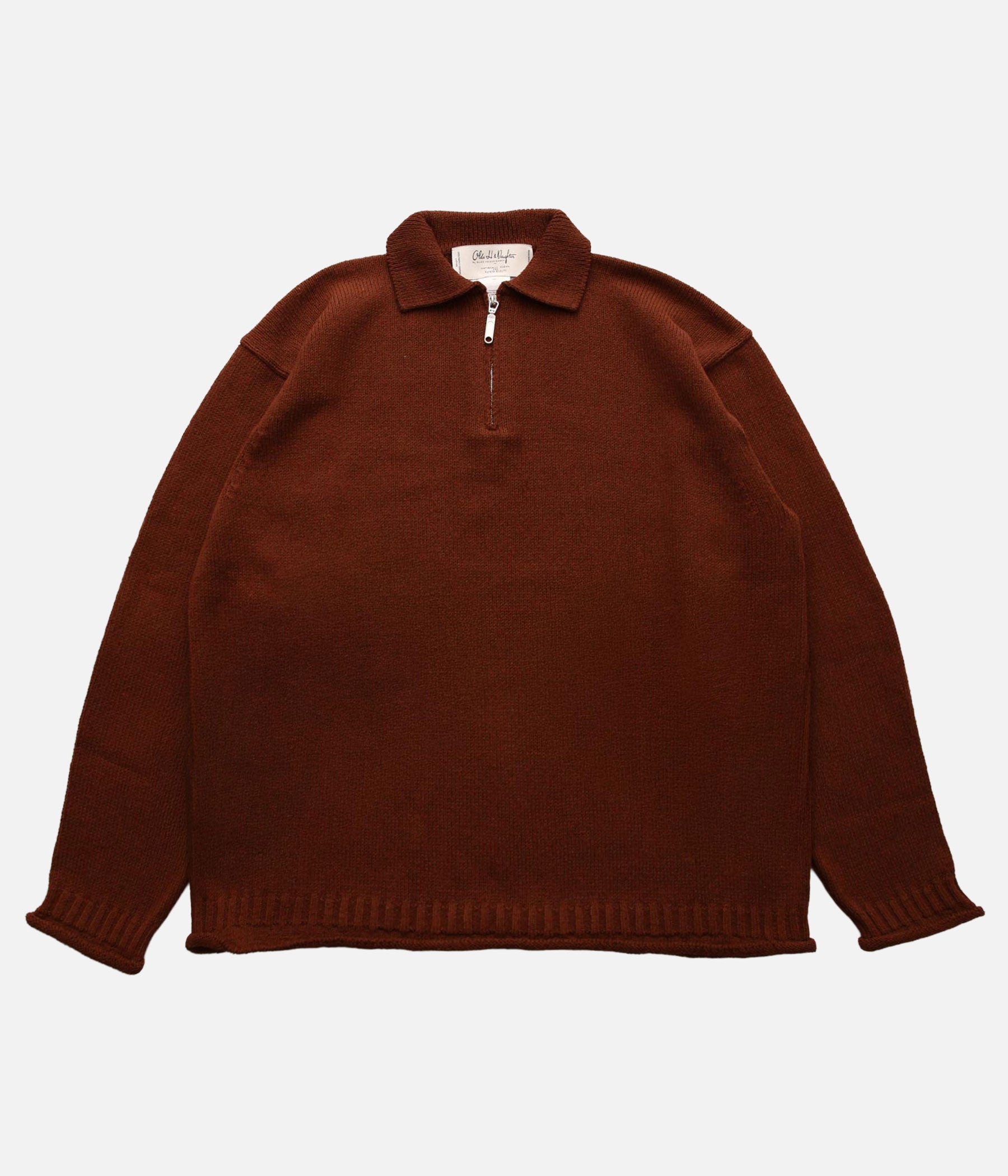 Olde H&Daughter / SILK COTTON HALF ZIP P/O (BROWNIE) – LAFUNQUE