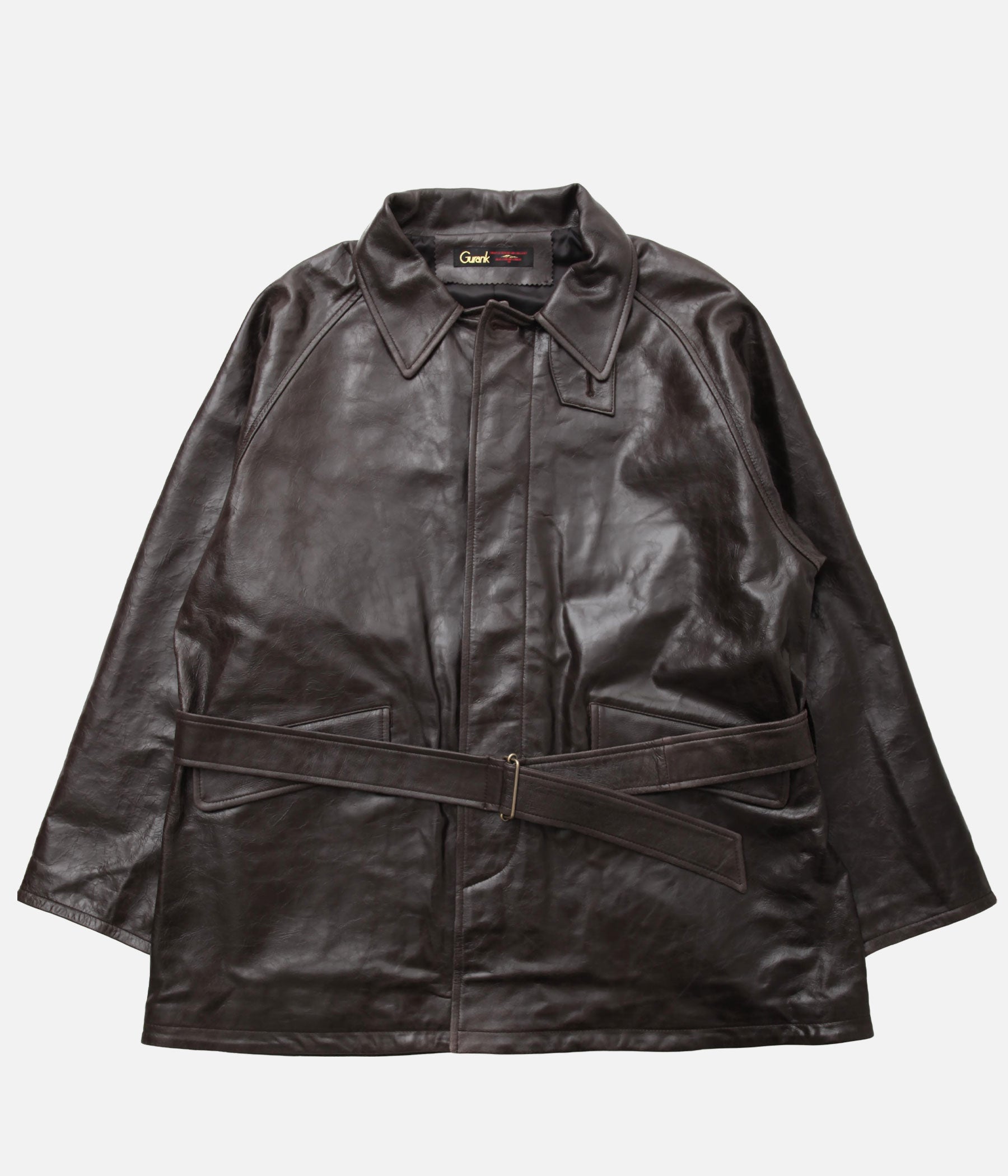 Gurank / LAMB LEATHER SHORT TRENCH COAT (BROWN) – LAFUNQUE