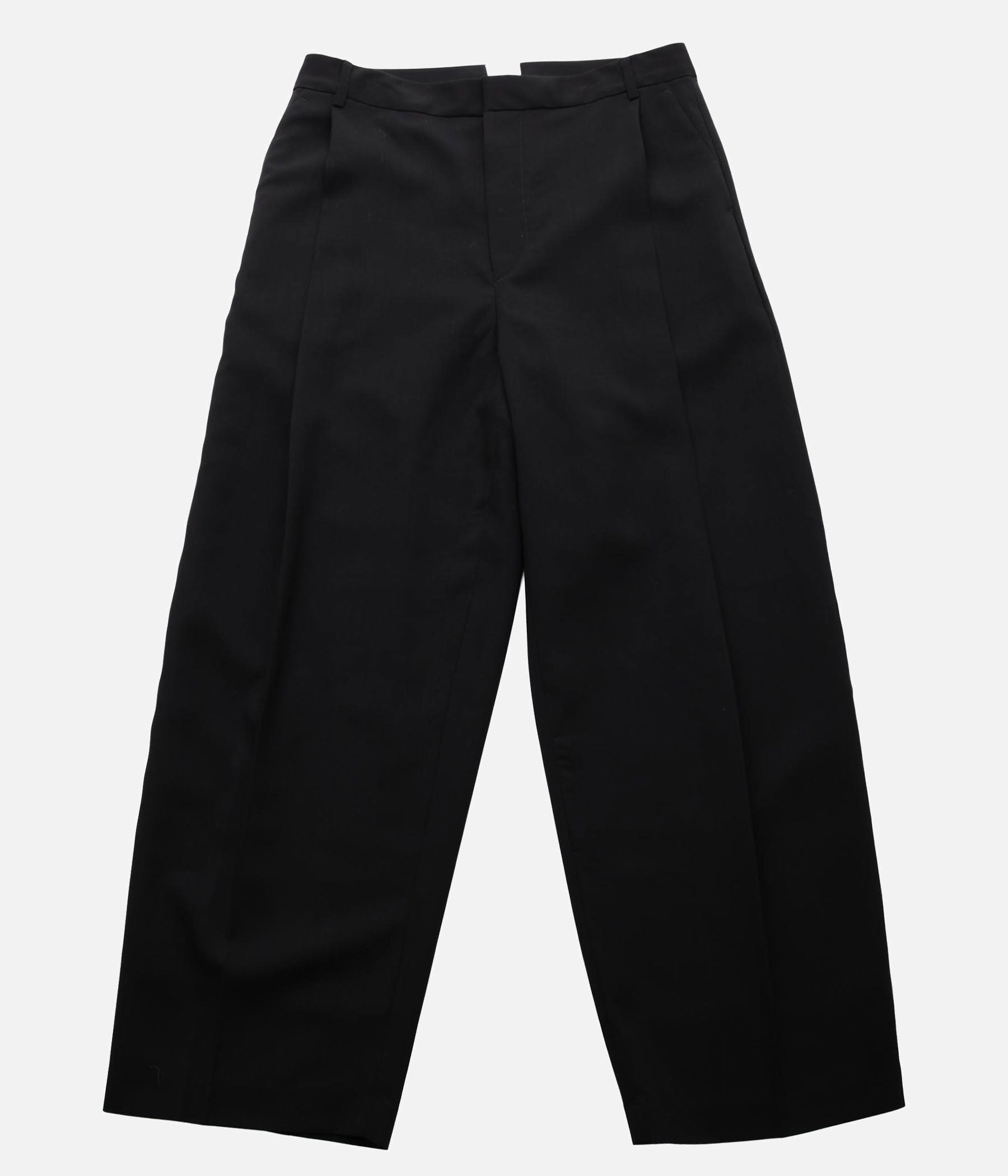 BISOWN / Super120's WOOL PLEATS TUCK SLACKS (BLACK) – LAFUNQUE