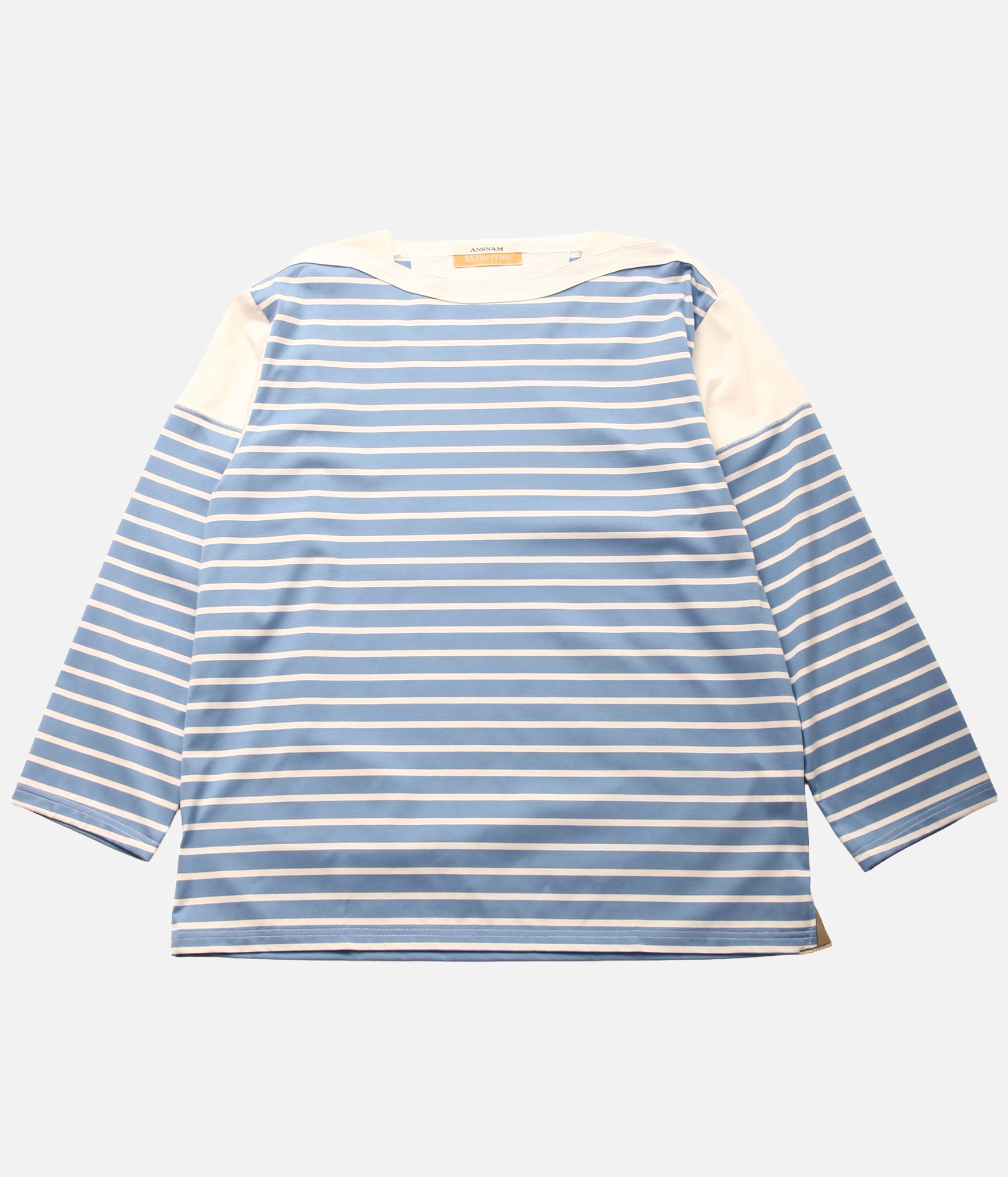 ANSNAM / BORDER BOAT NECK L/S TEE (BLUE×WHITE)