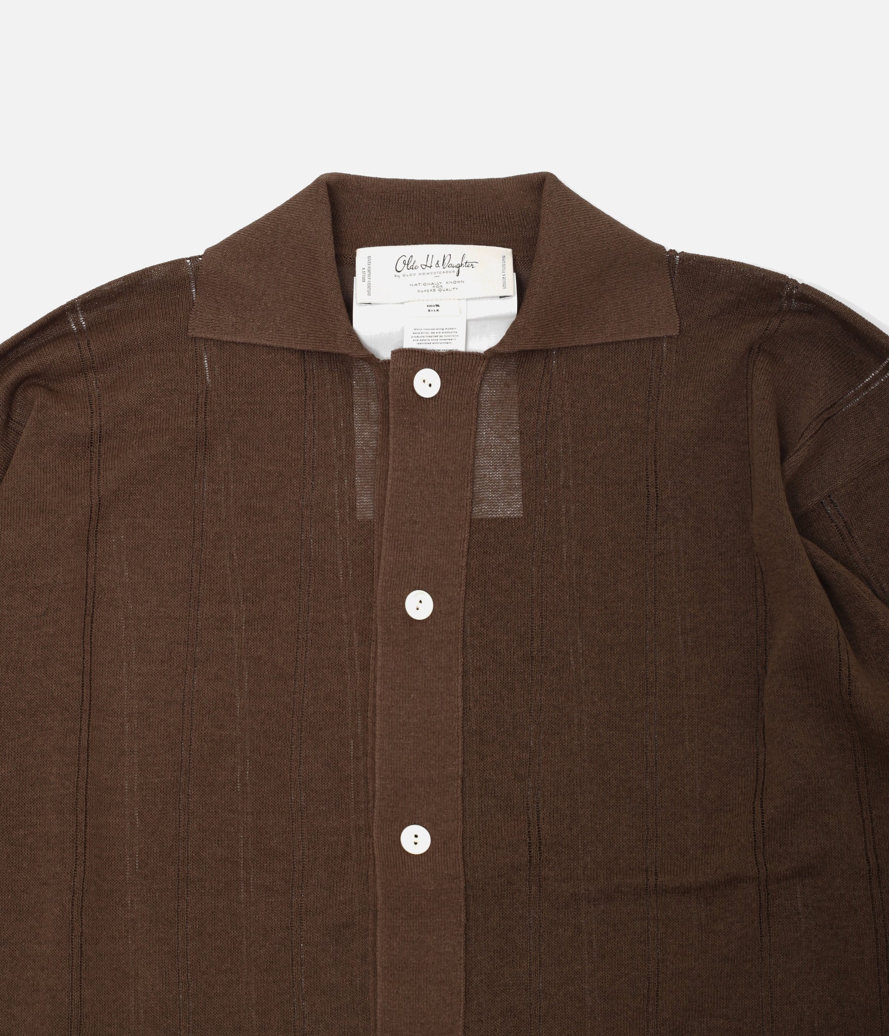 Olde H&Daughter / JYARIJYARI SILK SHIRTS C/D (ALGAE) – LAFUNQUE