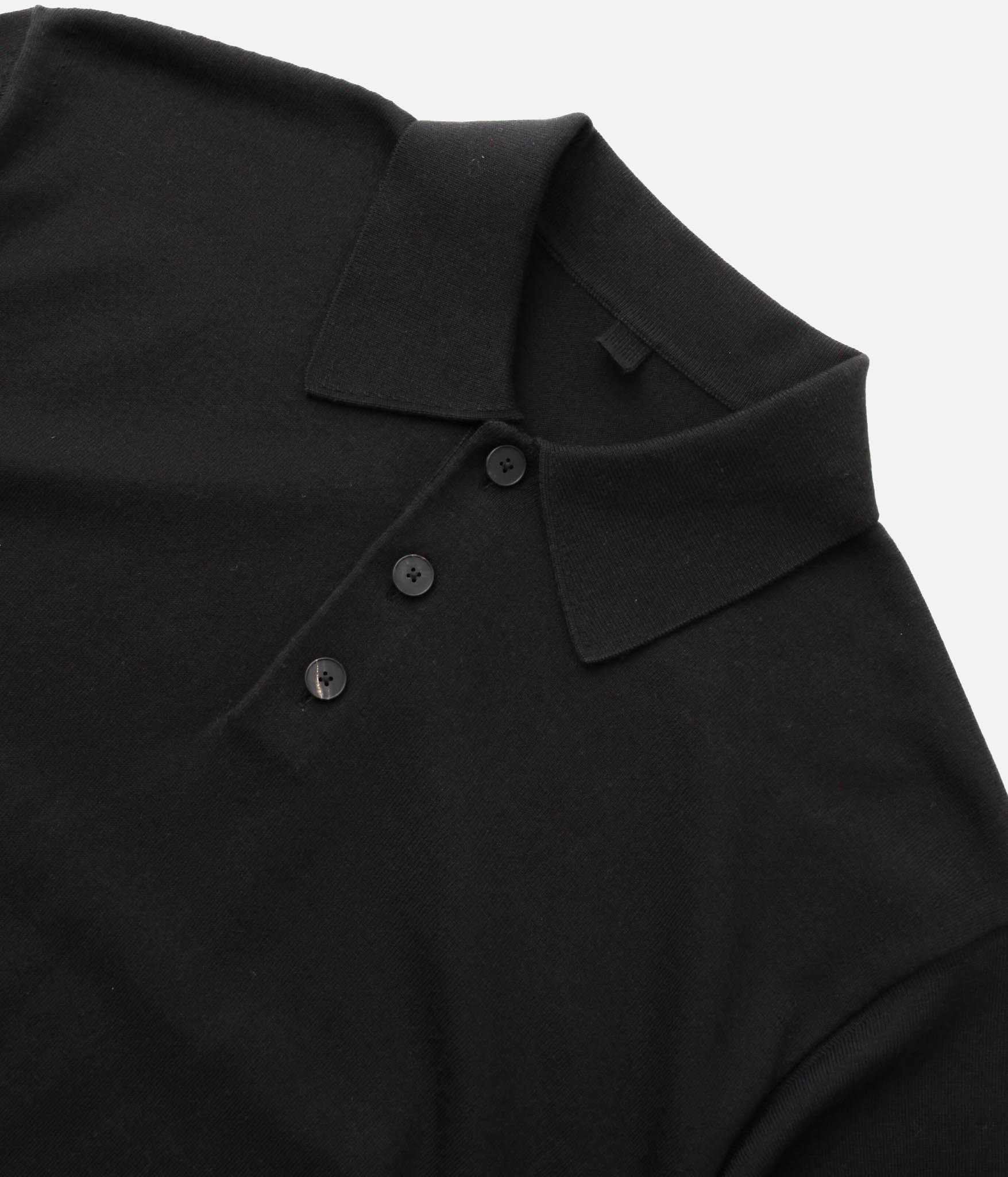 MEIAS silk poloknit ポロニット ポロシャツ Mサイズ MEIAS / COTTON SILK KNIT POLO (BLACK) – LAFUNQUE