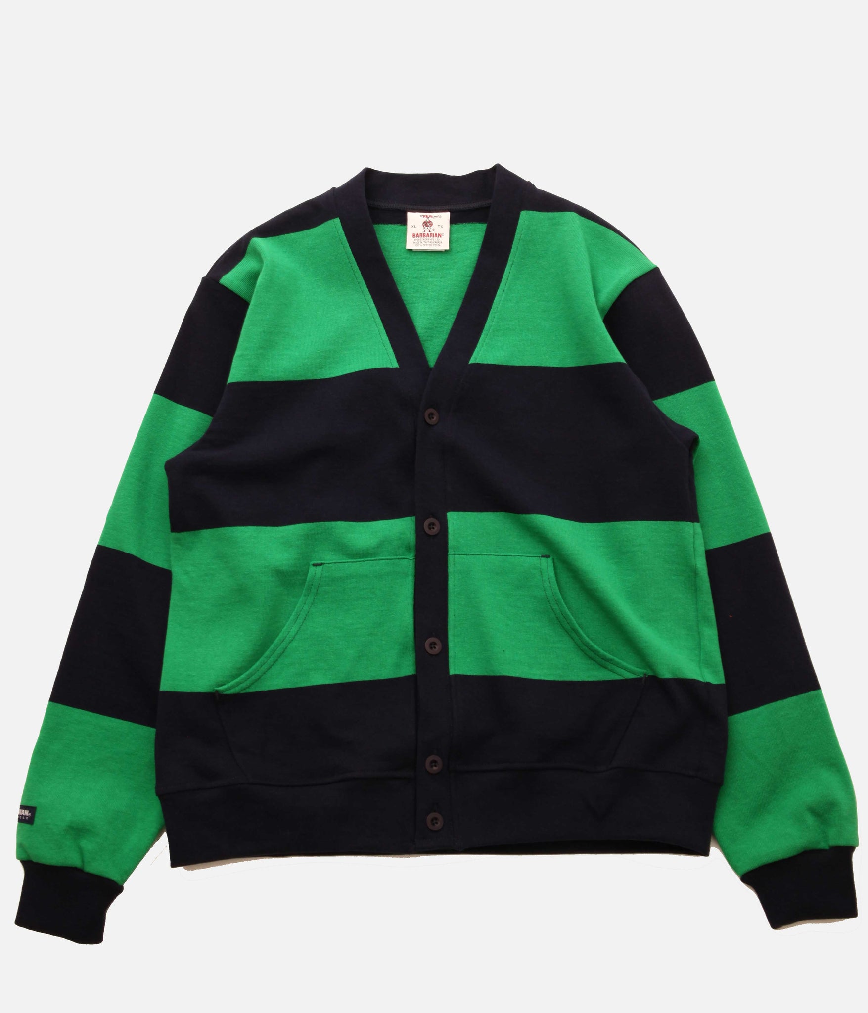 BARBARIAN / 12oz HEAVY WEIGHT POCKET CARDIGAN (NAVY×KELLY)