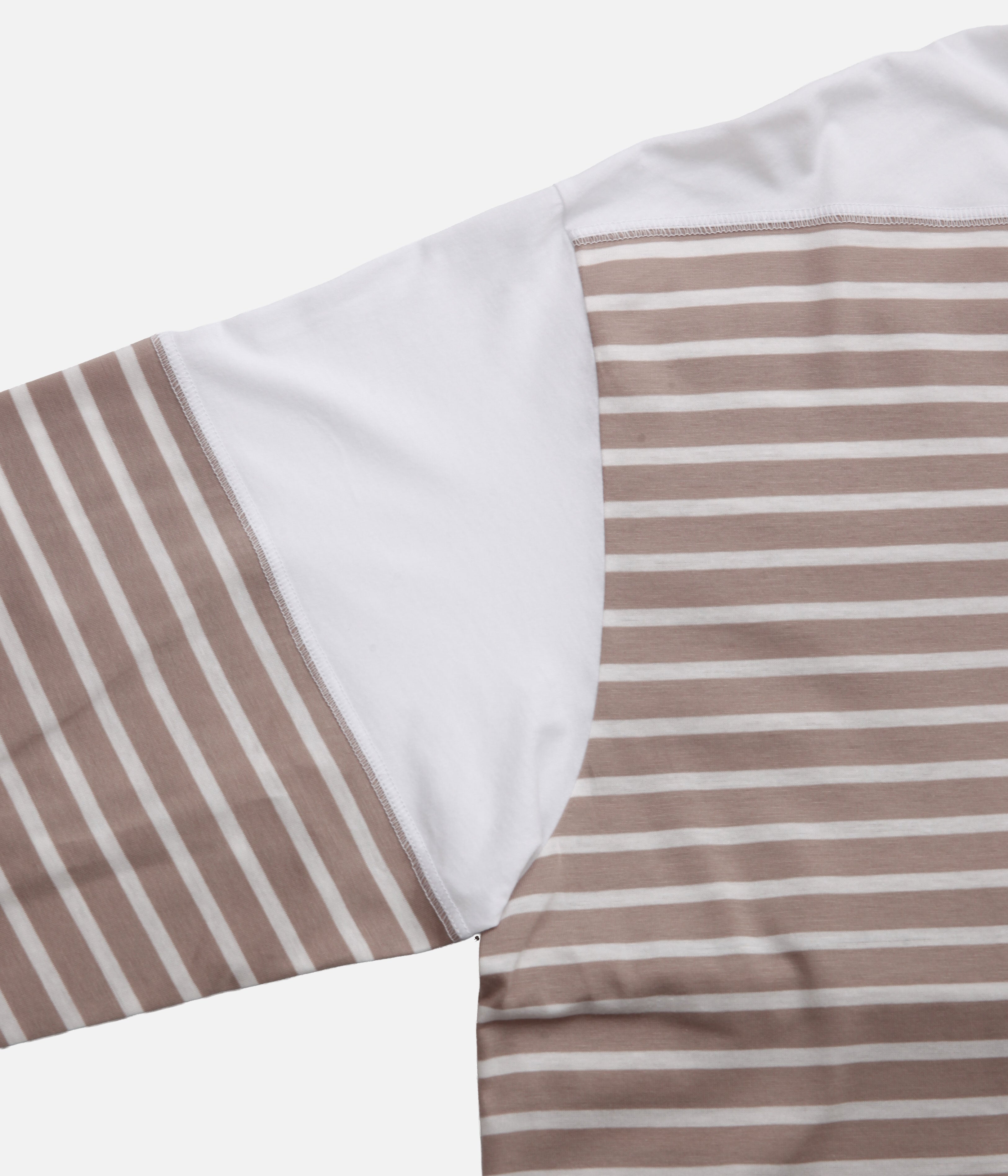 ANSNAM / BORDER BOAT NECK L/S TEE STRIPES (MOCHA×WHITE) – LAFUNQUE