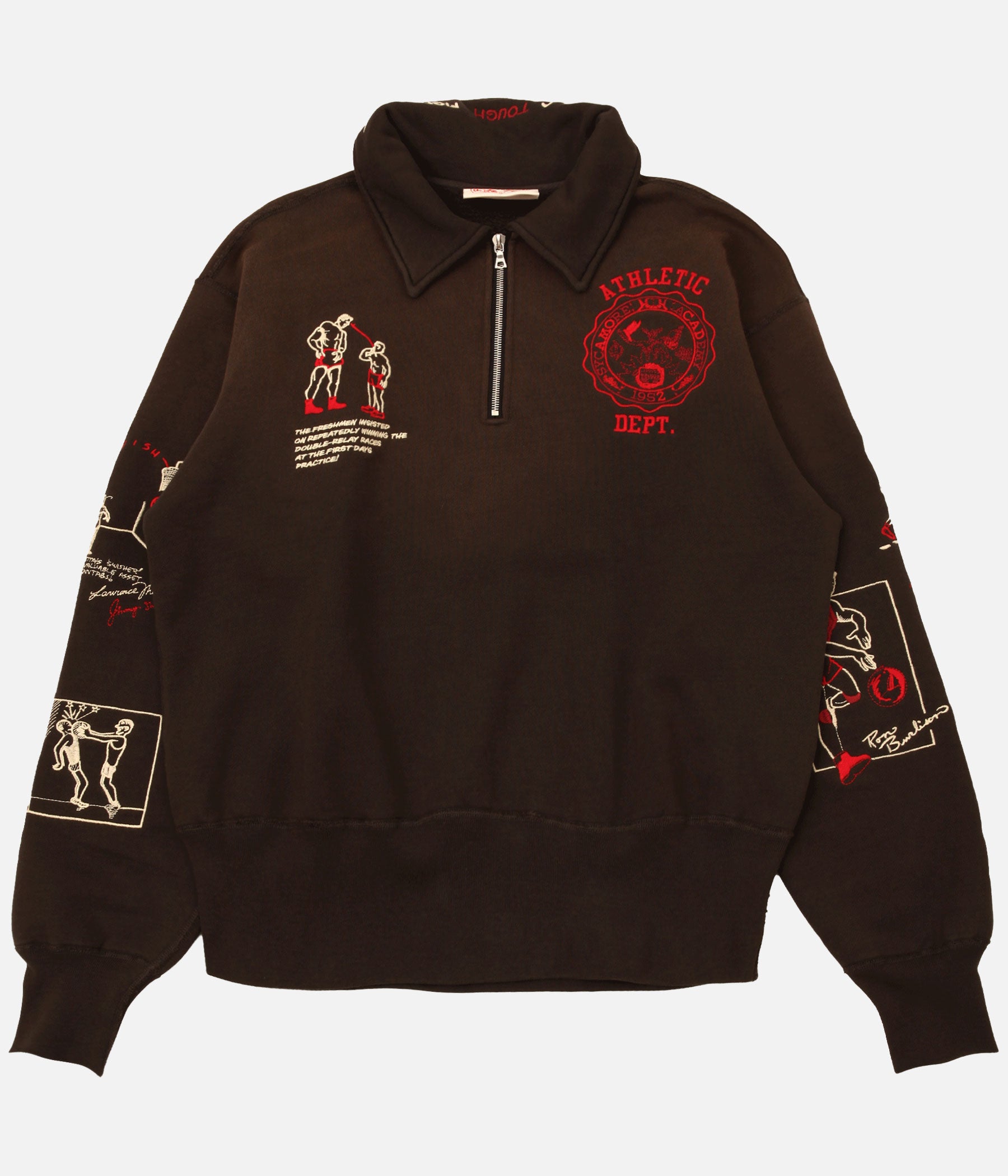 Samuel Zelig / VARSITY 1/4 ZIP (BLACK) – LAFUNQUE