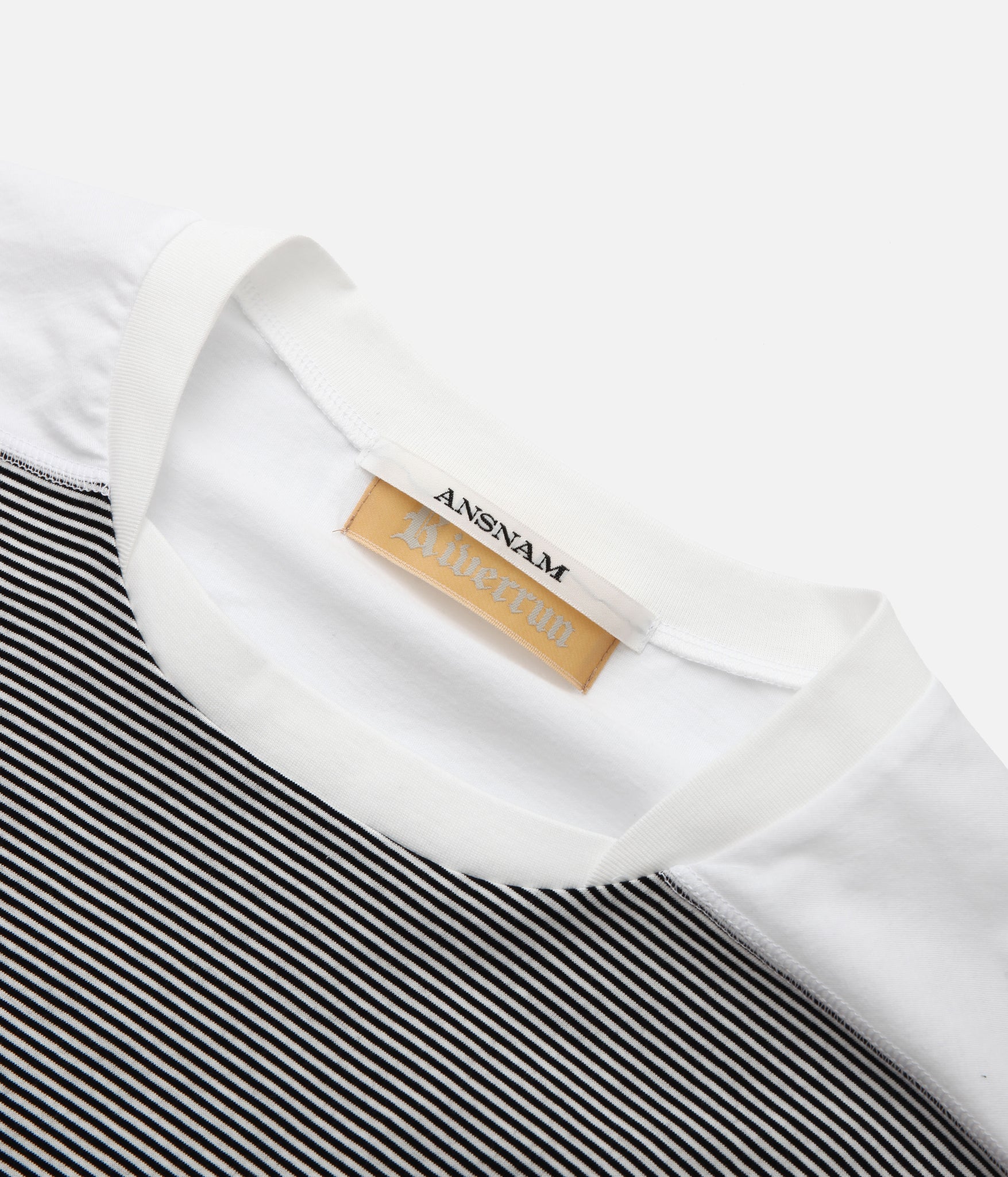 ANSNAM / BORDER BOAT NECK L/S TEE NARROW STRIPES(BLACK×WHITE