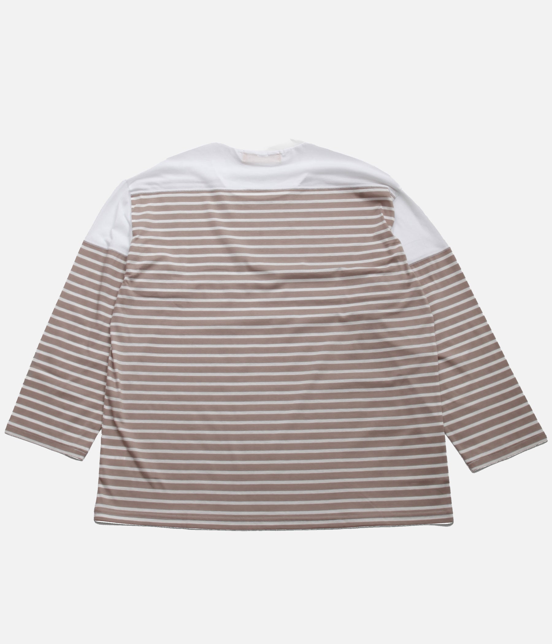 ANSNAM / BORDER BOAT NECK L/S TEE STRIPES(MOCHA×WHITE) – LAFUNQUE