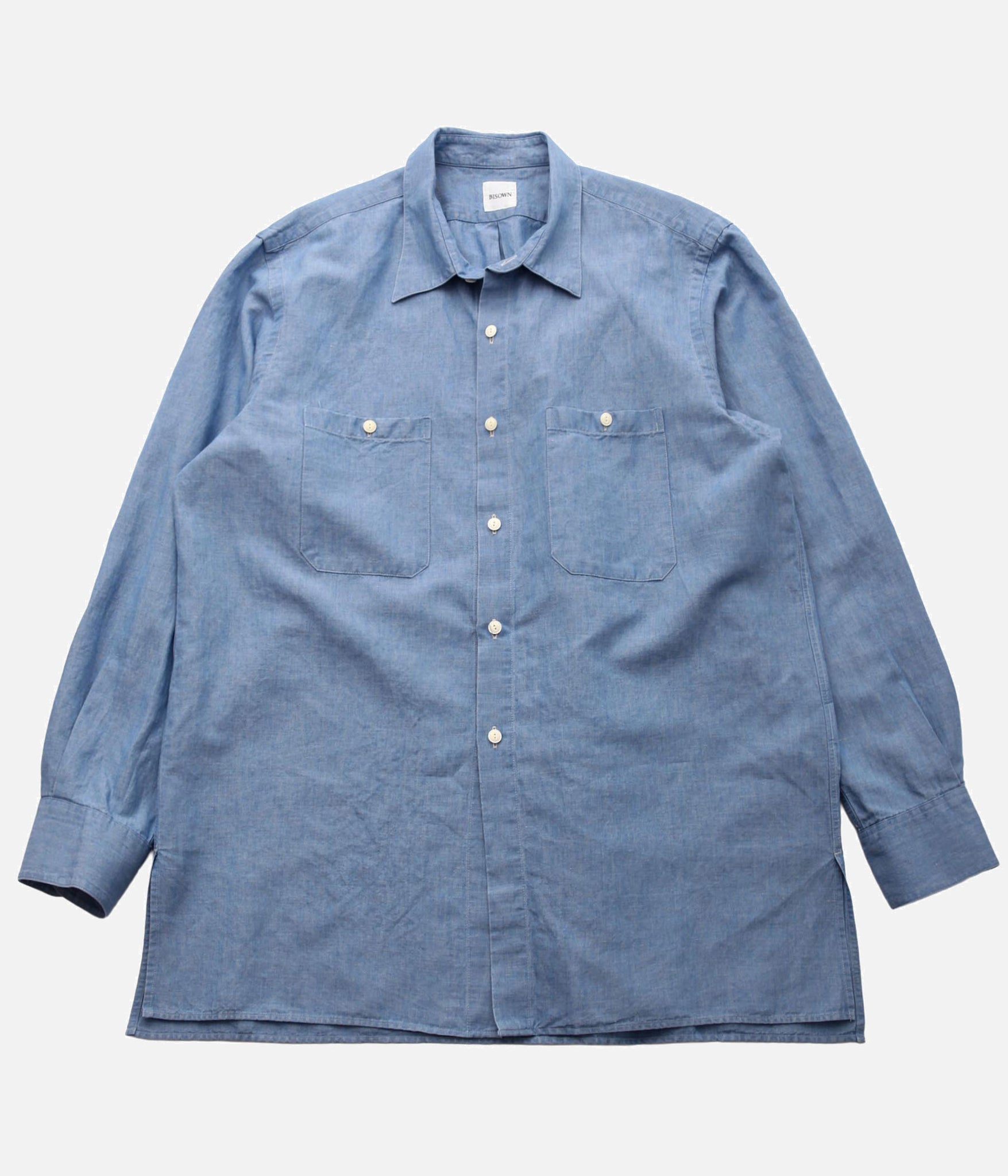 BISOWN / COTTON LINEN CHAMBRAY SHIRTS (LIGHT INDIGO) – LAFUNQUE