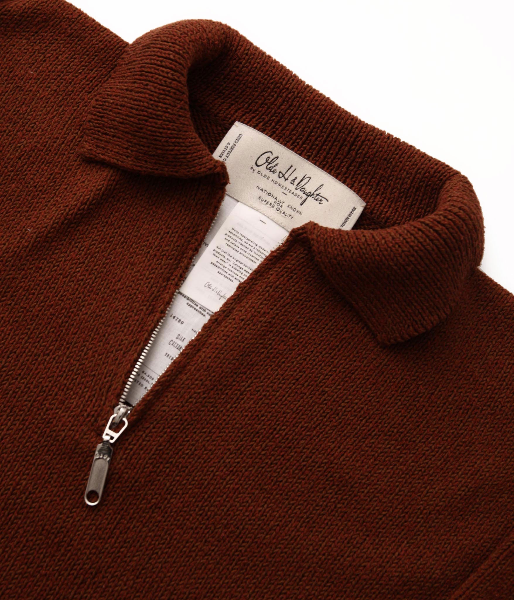 Olde H&Daughter / SILK COTTON HALF ZIP P/O (BROWNIE) – LAFUNQUE