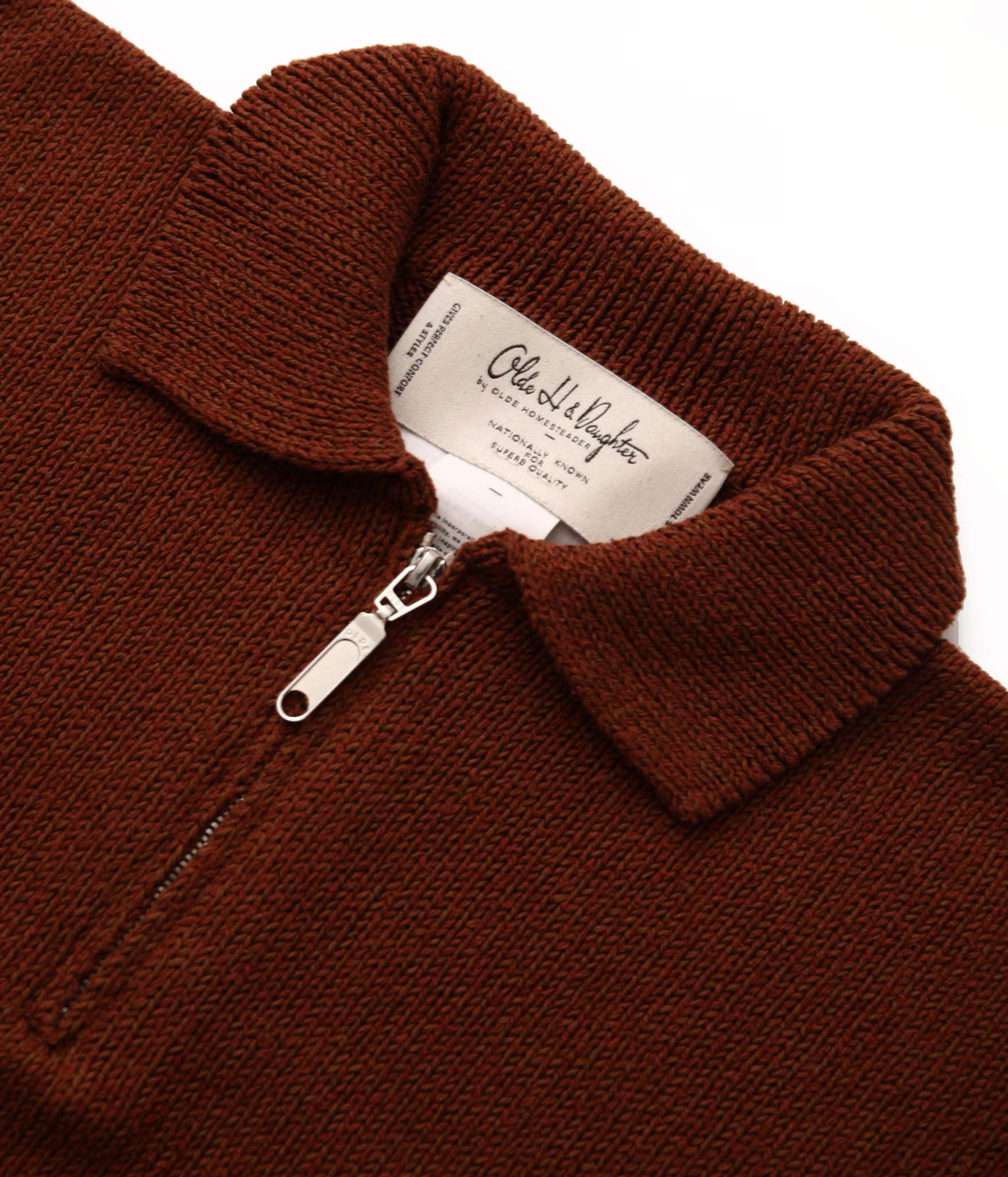 Olde H&Daughter / SILK COTTON HALF ZIP P/O (BROWNIE) – LAFUNQUE