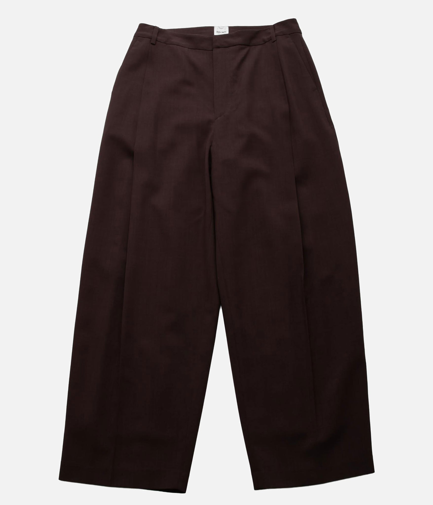 BISOWN / Super120's WOOL PLEATS TUCK SLACKS (BROWN) – LAFUNQUE