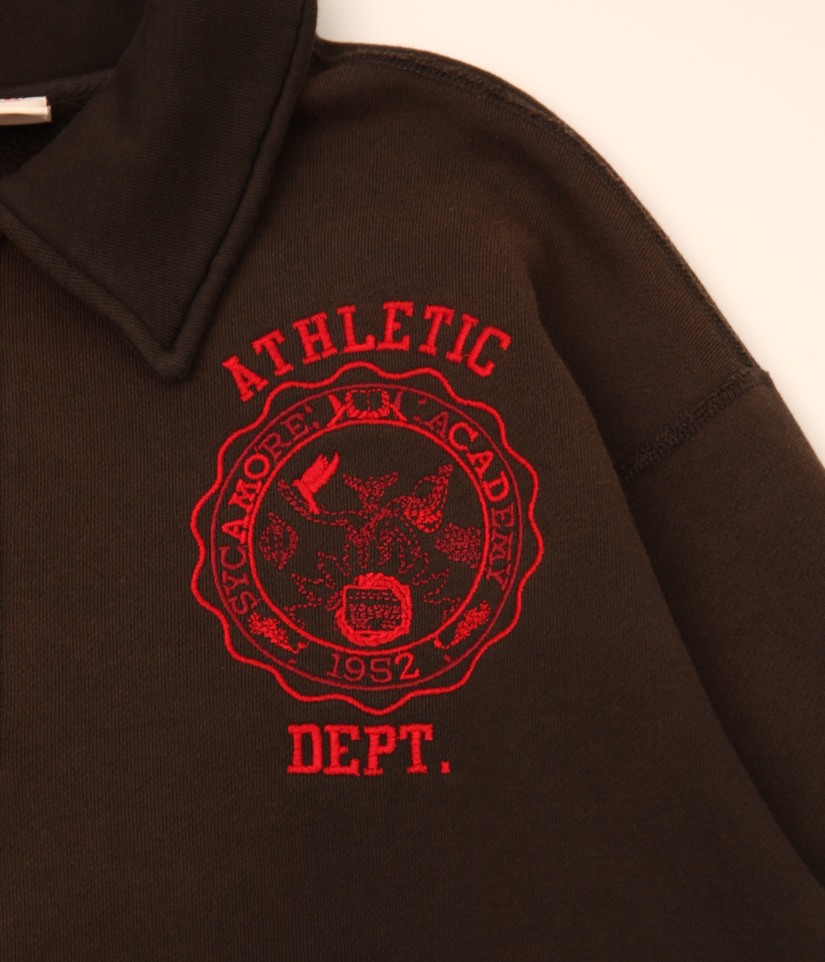 Samuel Zelig / VARSITY 1/4 ZIP (BLACK) – LAFUNQUE
