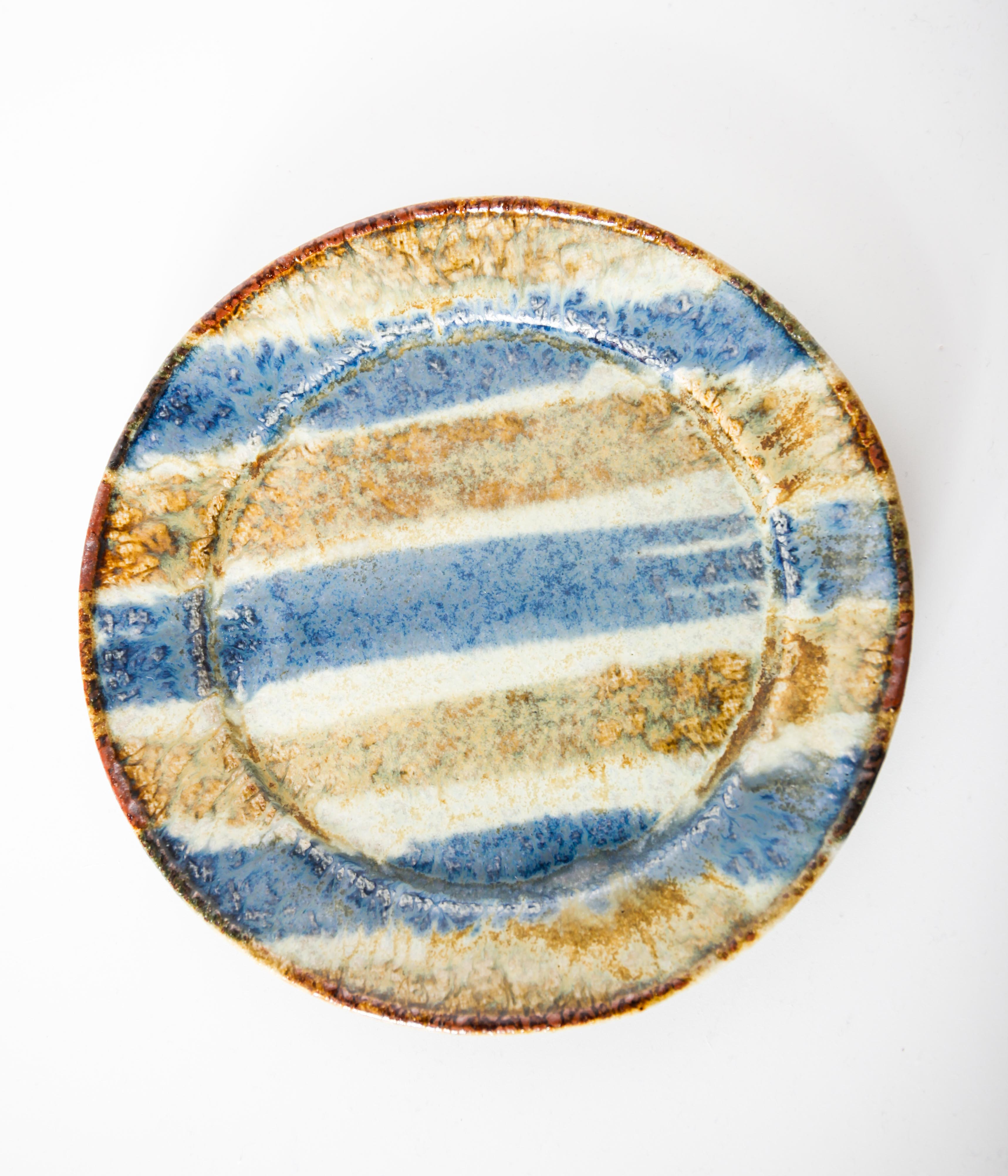 新品未使用　大沼道行　ニ彩リム皿M ４枚 新品未使用 大沼道行 ニ彩リム皿M 4枚 大沼道行 / 二彩 リム皿 M