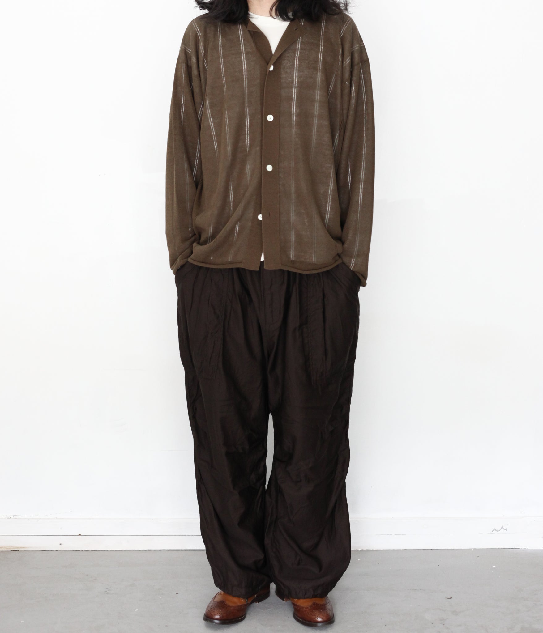 Olde H&Daughter / JYARIJYARI SILK SHIRTS C/D (ALGAE) – LAFUNQUE