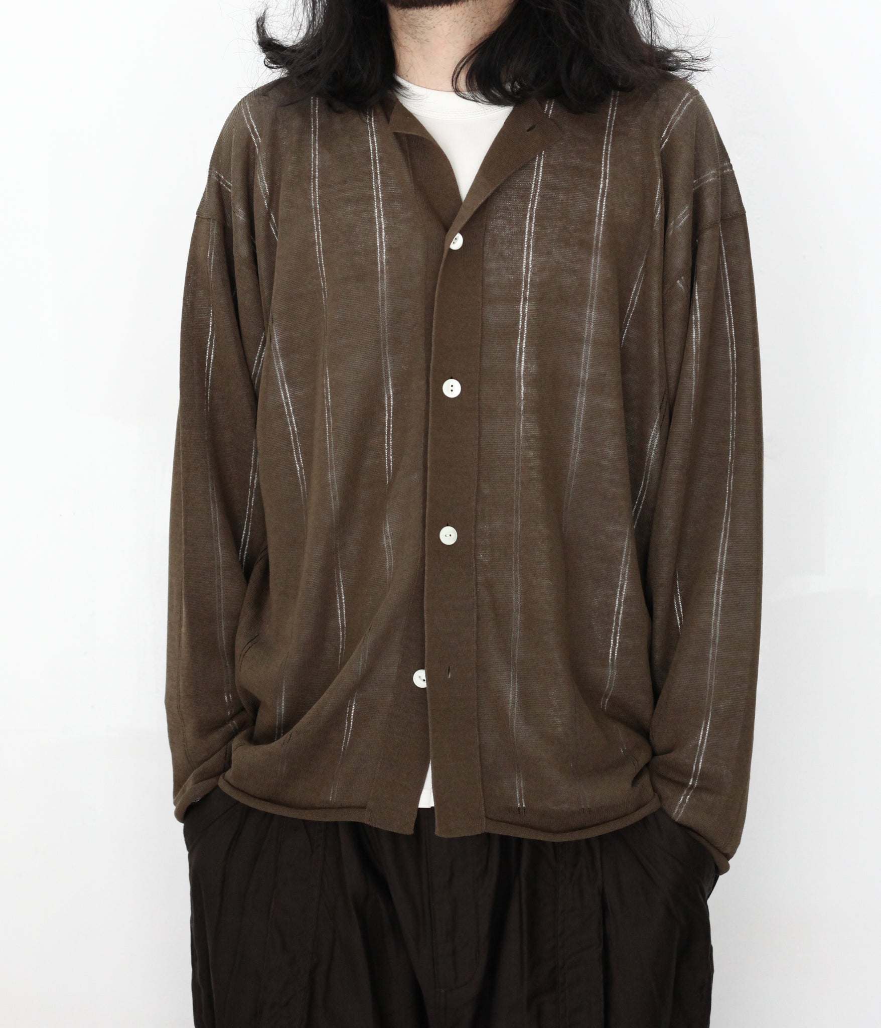 Olde H&Daughter / JYARIJYARI SILK SHIRTS C/D (ALGAE) – LAFUNQUE