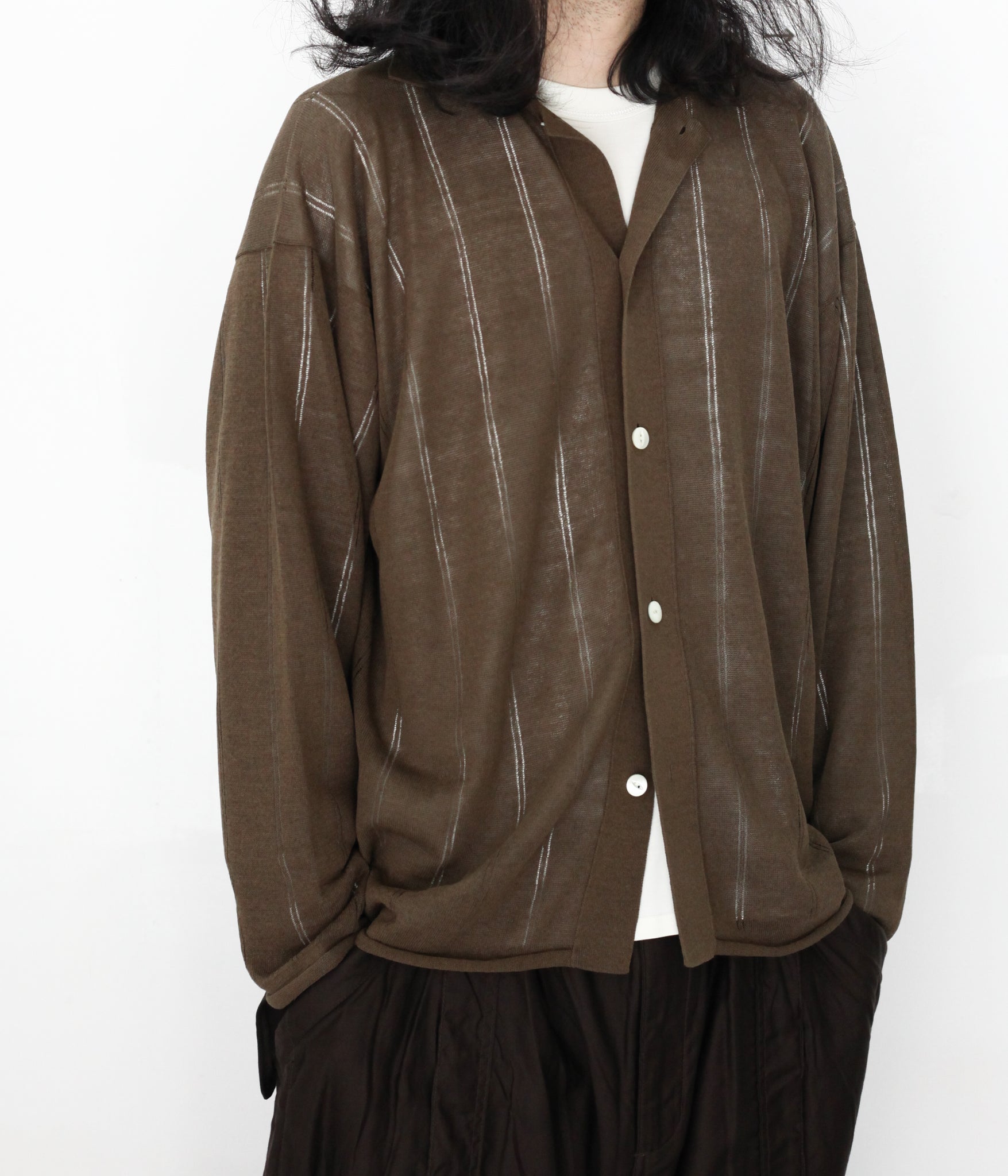 Olde H&Daughter / JYARIJYARI SILK SHIRTS C/D (ALGAE) – LAFUNQUE