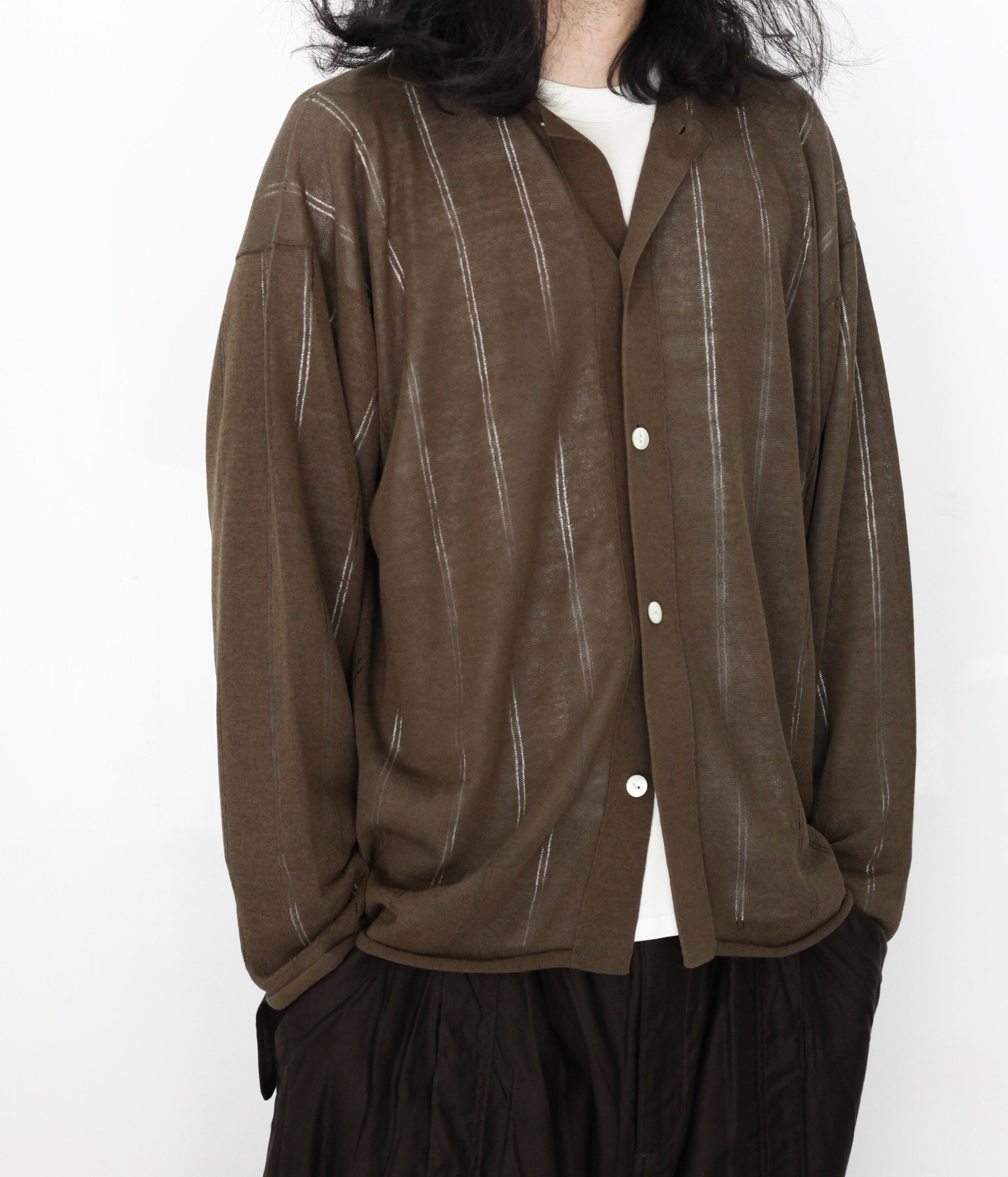 Olde H&Daughter / JYARIJYARI SILK SHIRTS C/D (ALGAE) – LAFUNQUE