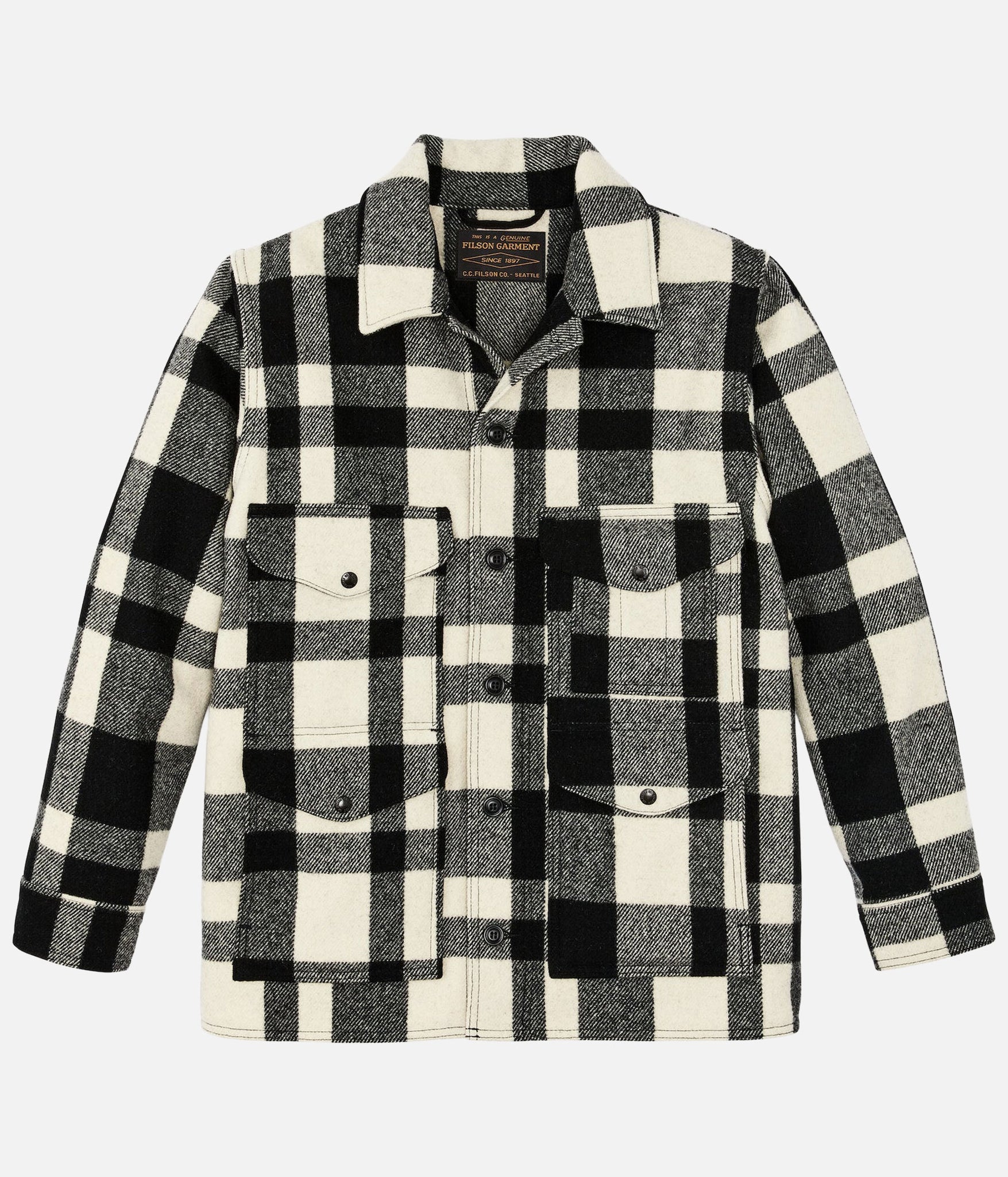 FILSON / MACKINAW WOOL CRUISER JACKET (NATURAL × BLACK HERITAGE PLAID)