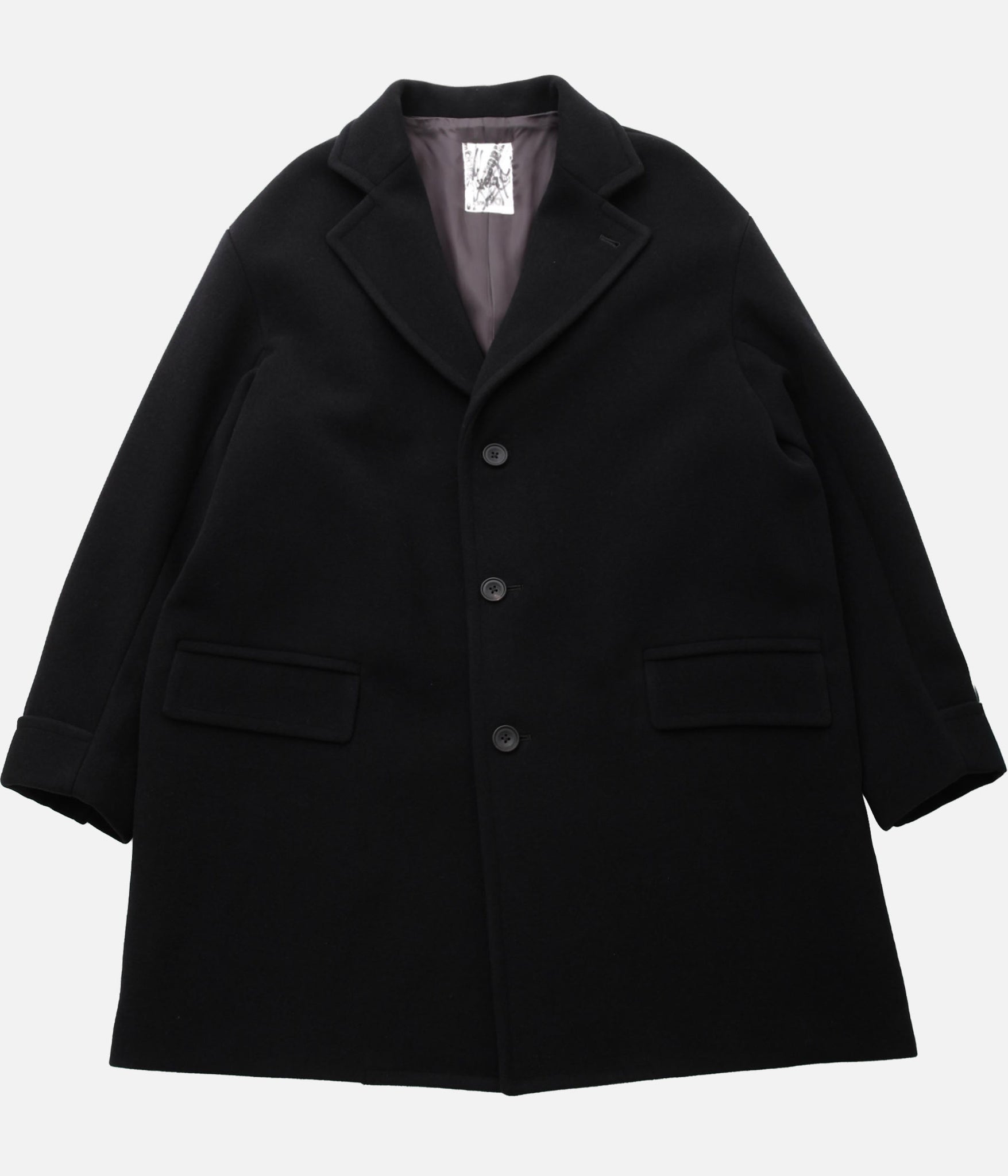 I AM DORK /CHESTER COAT "TASMANIA WOOL DOUBLE MELTON" (BLACK)