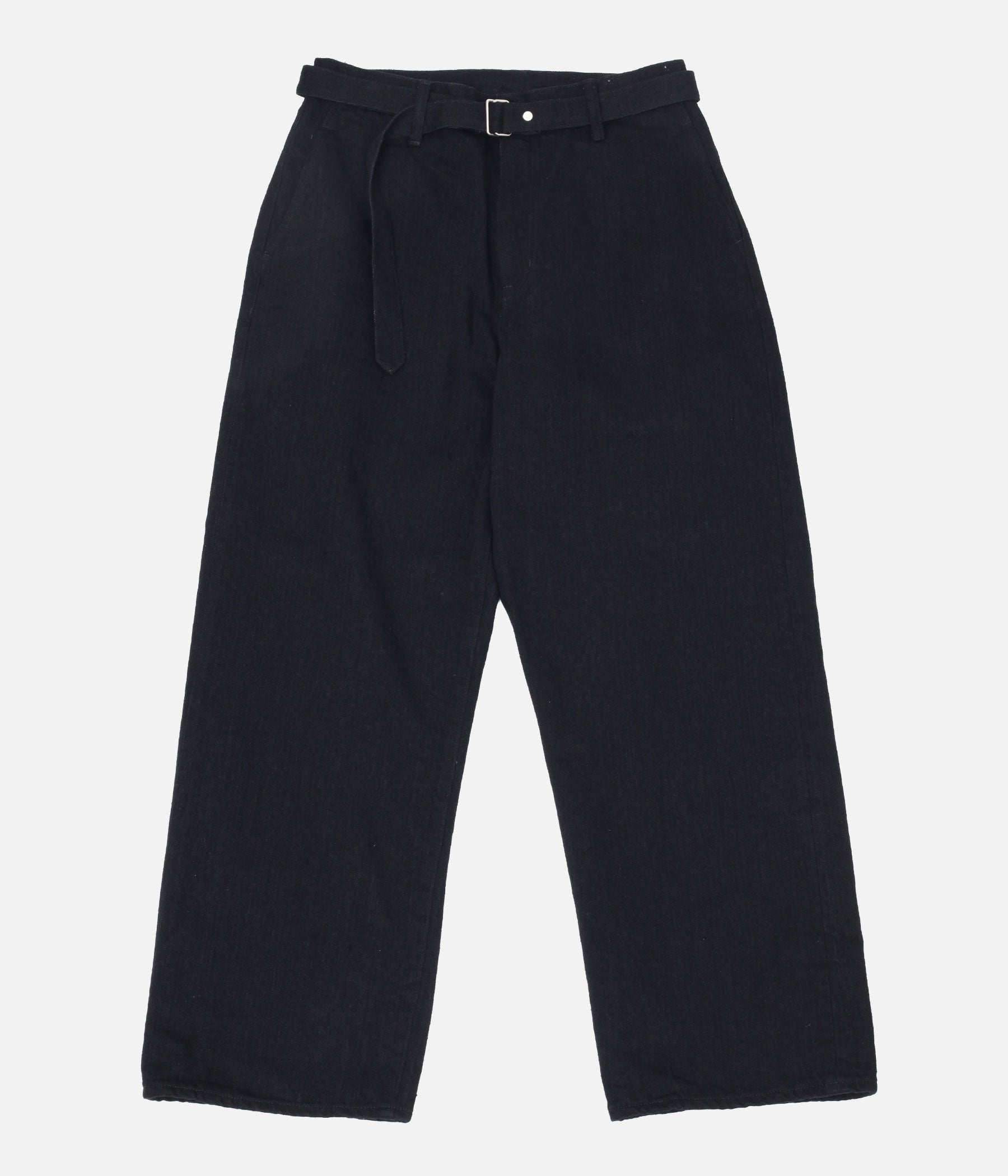 YOKO SAKAMOTO / BELTED TROUSERS -RAW DENIM ONE WASH- (BLACK 
