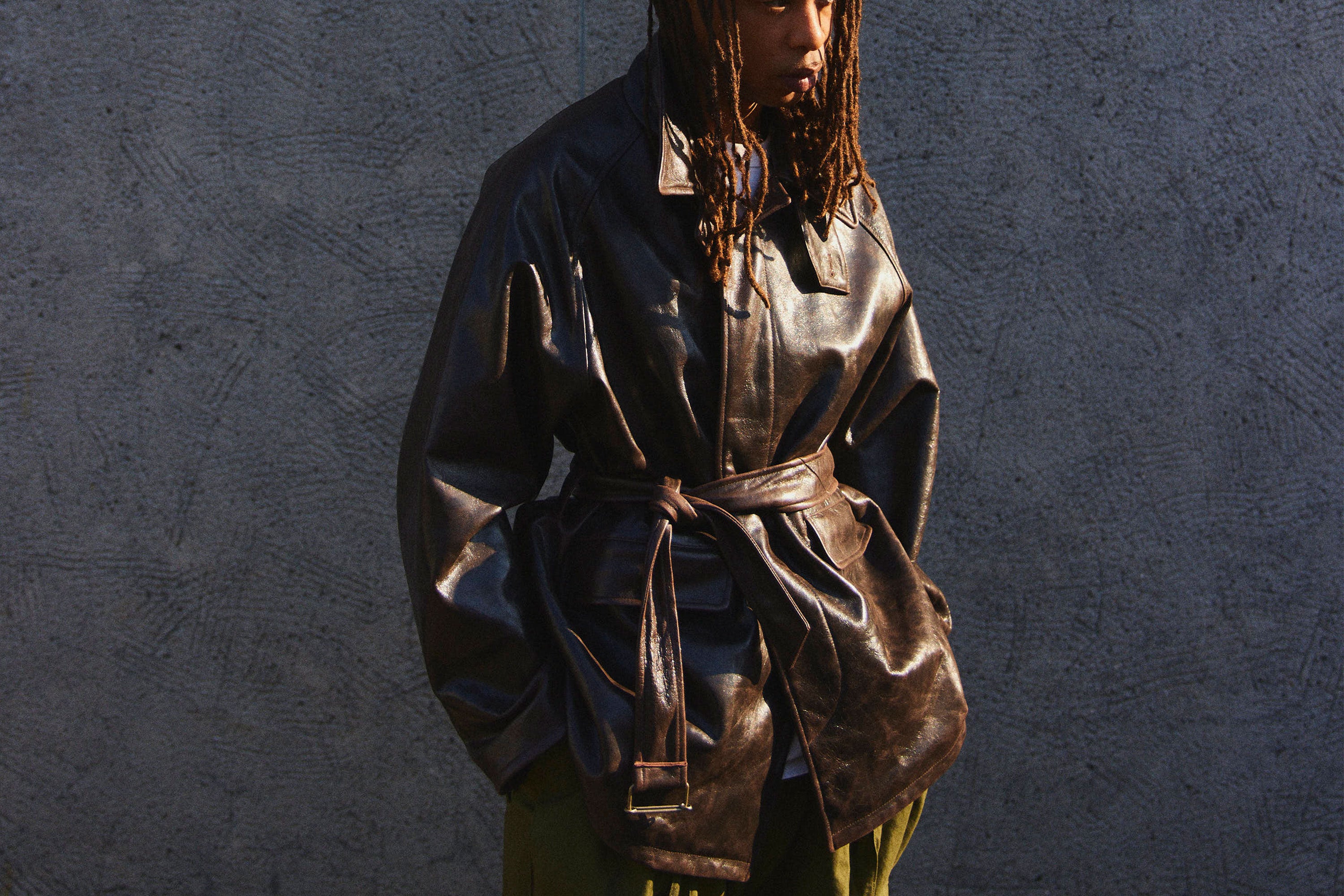 GURANK 25AW LAMB LEATHER SHORT TRENCH COAT – LAFUNQUE