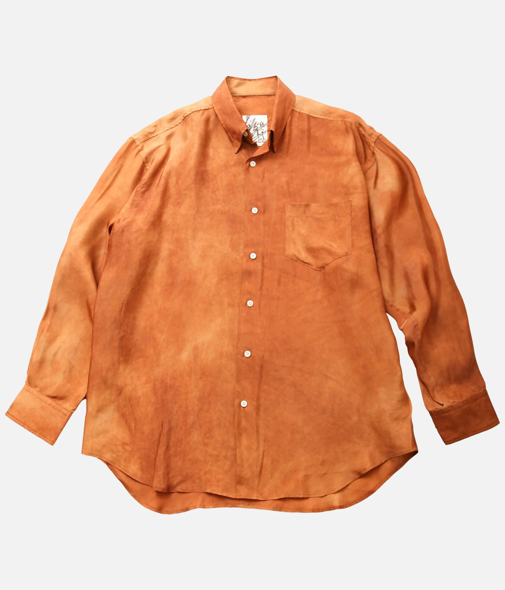 I AM DORK / HIDDEN BUTTON SHIRTS "VISCOSE" (BROWN UNEVENNESS)