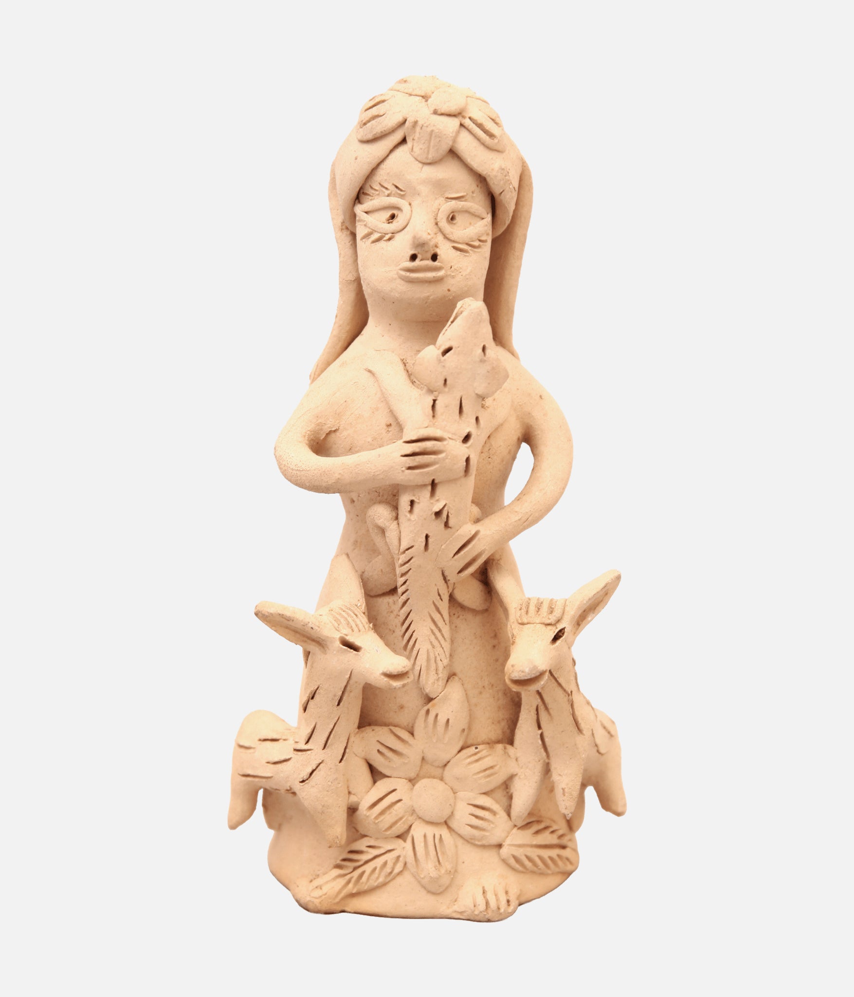 VINTAGE / 70's~ MEXICO OAXACA "TEODORA BLANCO" CLAY DOLL