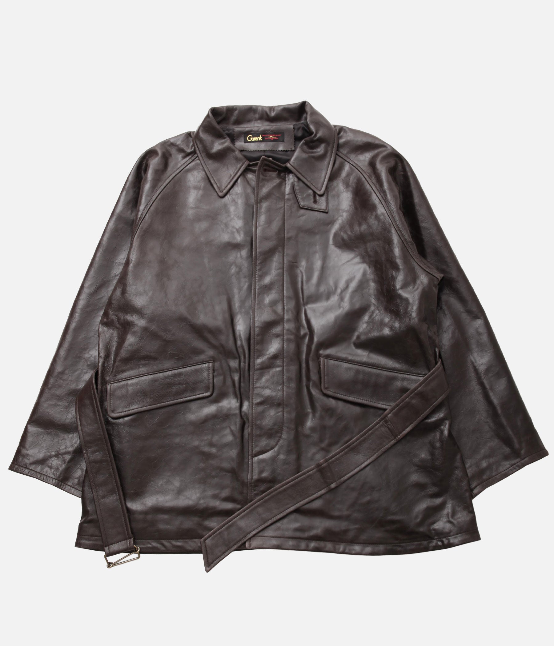 GURANK 25AW LAMB LEATHER SHORT TRENCH COAT – LAFUNQUE