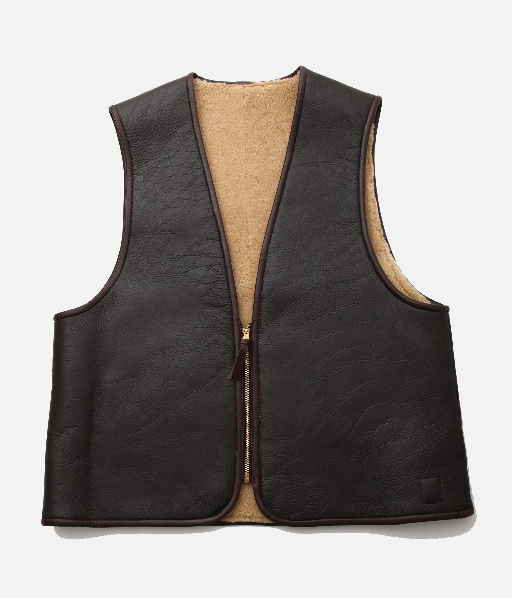 Gurank / LAMB SKIN VEST (BROWN)