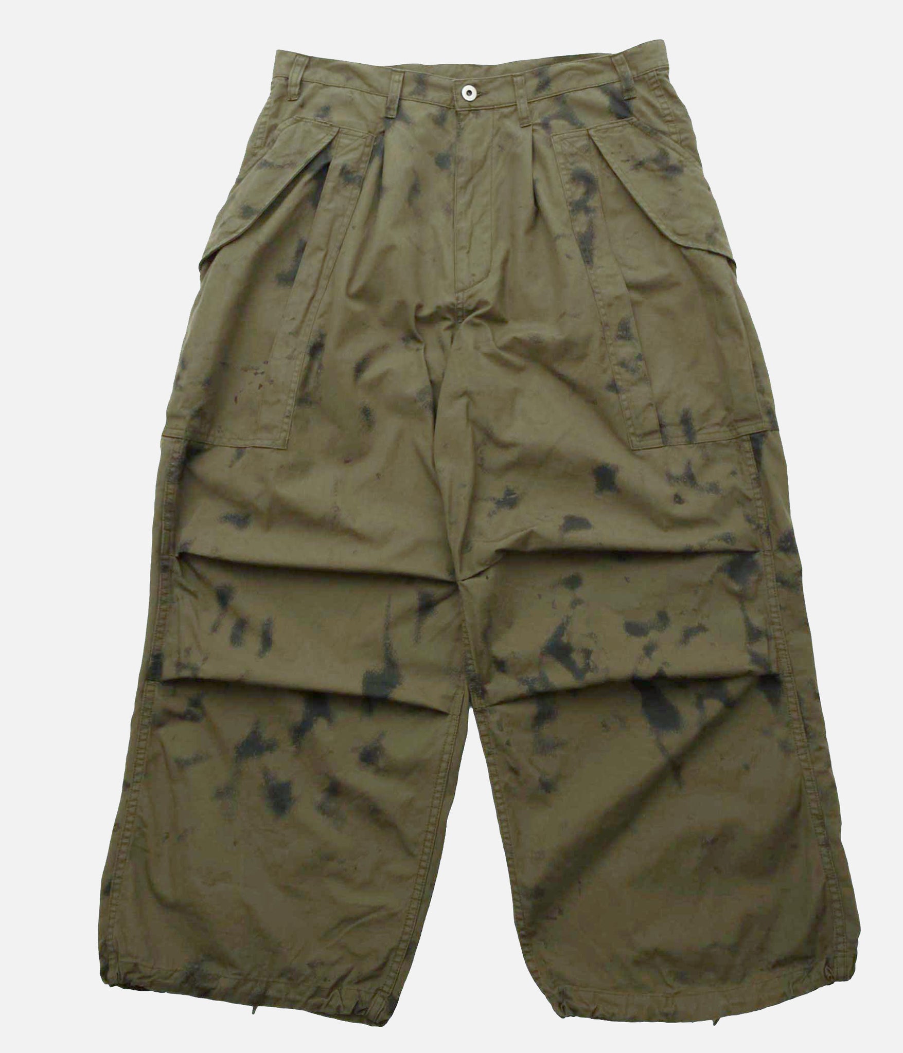 Gurank / POPLIN CAMOUFLAGE CARGO PANTS (KHAKI CAMO)