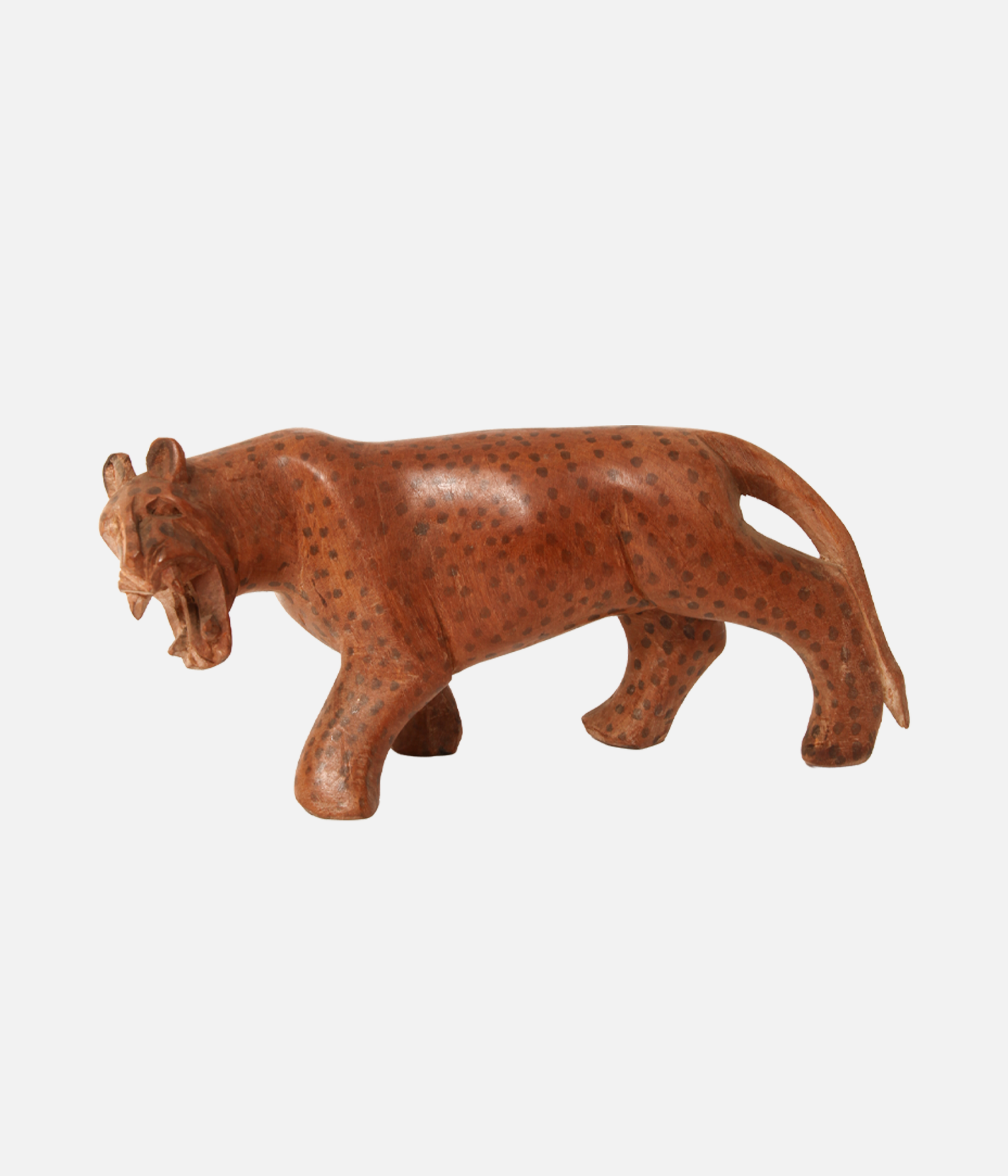 VINTAGE / 60's~ AFRICA WOOD CARVED LEOPARD