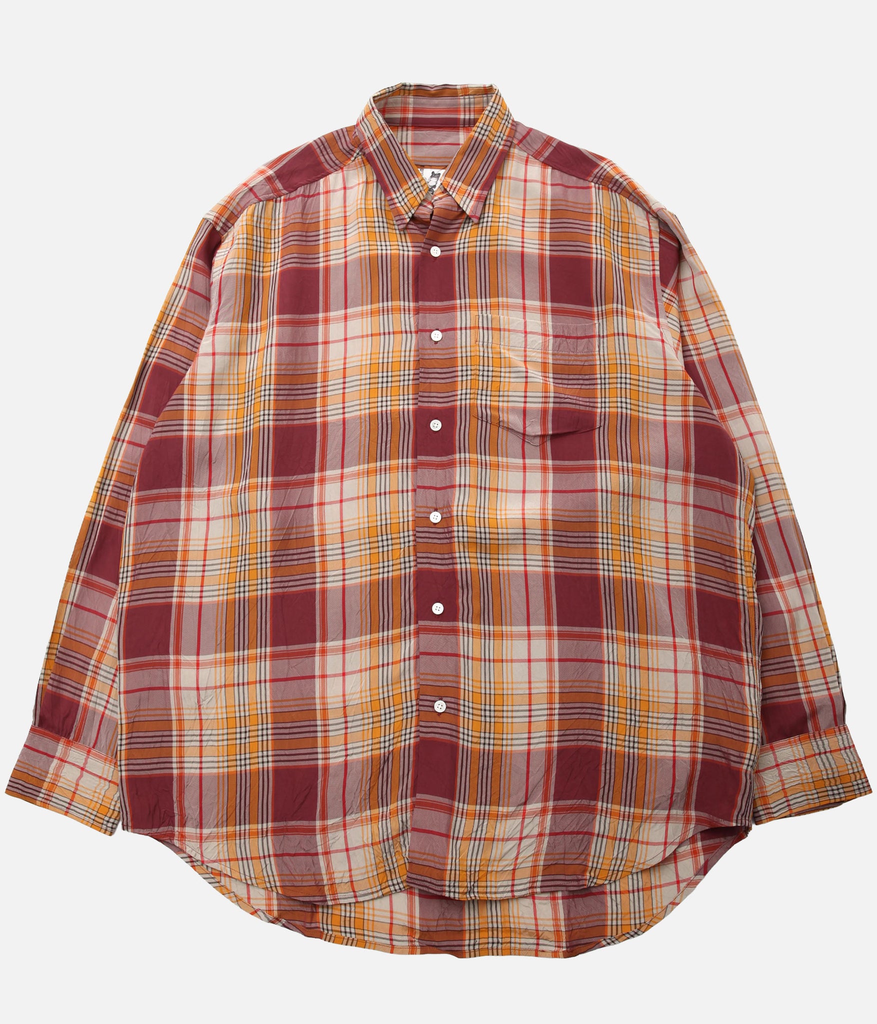 I AM DORK / HIDDEN BUTTON SHIRTS "VISCOSE" (ORANGE MIX)