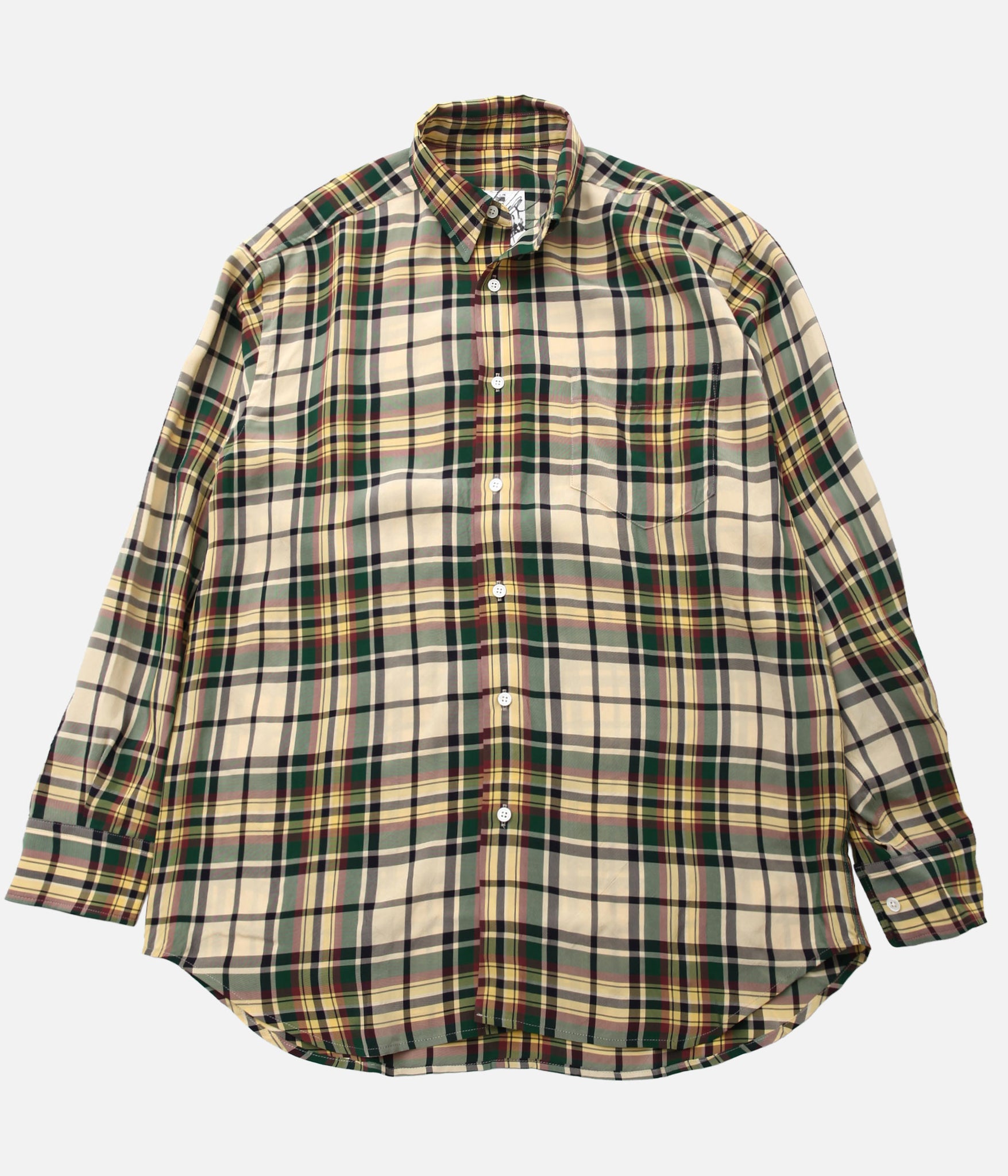 I AM DORK / HIDDEN BUTTON SHIRTS "VISCOSE" (GREEN MIX)